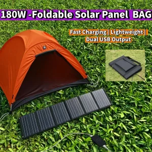 ⛺180w Camping Portable-Foldable Solar Panel Bag + Accessories Fast Charge🔋